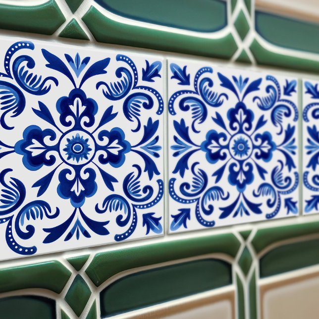 Azulejo De Cerâmica Sapphire Talavera Lisbon Patterna Cerâmica Design (Criador carregado)