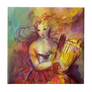 AZULEJO DE CERÂMICA  SAPPHO, DANÇA, MÚSICA E POESIA