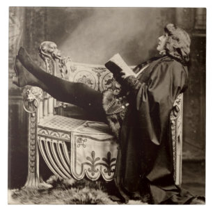 Azulejo De Cerâmica Sarah Bernhardt (1844-1923) como Hamlet no 1899
