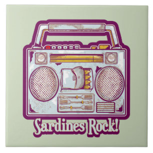 Azulejo De Cerâmica Sardinha engraçada estéreo