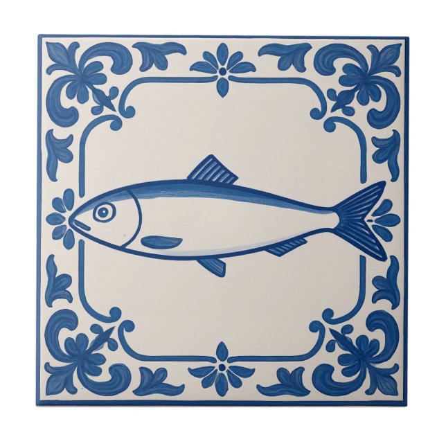 Azulejo De Cerâmica Sardinha portuguesa - (Frente)