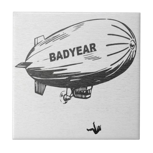 Azulejo de Cerâmica Sátira do Blimp Badyear Engraç (Frente)