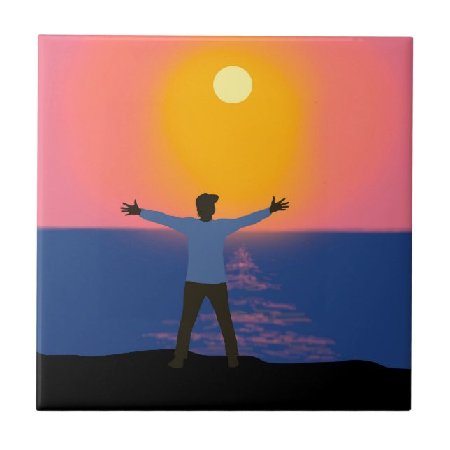 Azulejo De Cerâmica Saudação ao Sol (Frente)
