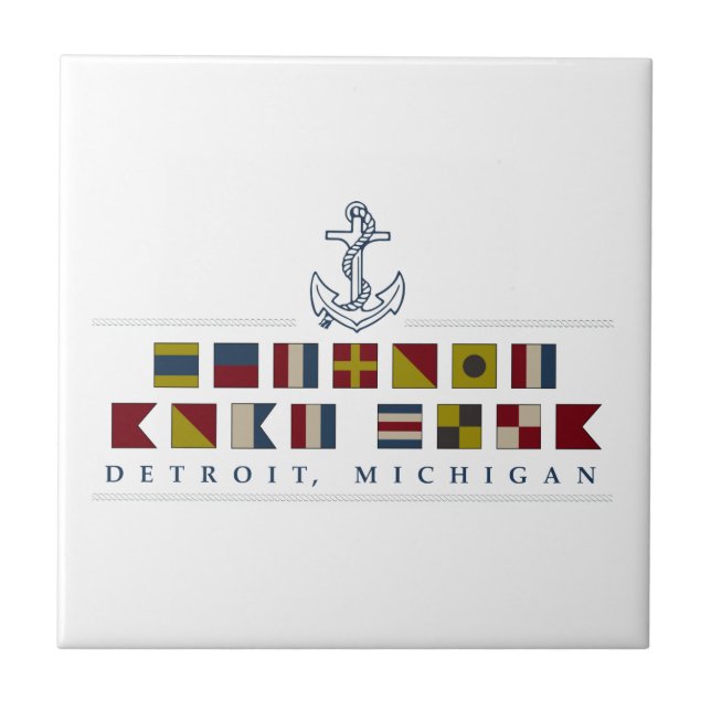 Azulejo De Cerâmica Saudações de Detroit (Frente)