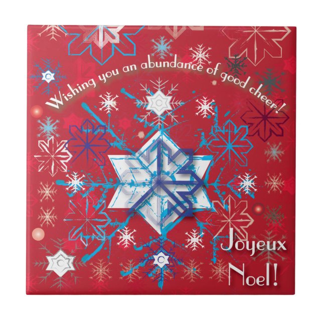 Azulejo De Cerâmica Saudações Snowflake I (Frente)