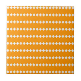 Azulejo De Cerâmica Savana Dourada Africana Laranja e Marfim Geométric