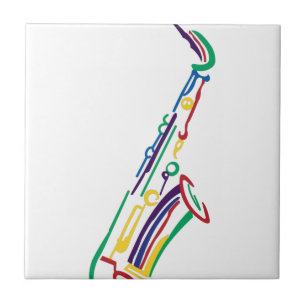 Azulejo De Cerâmica Saxofone