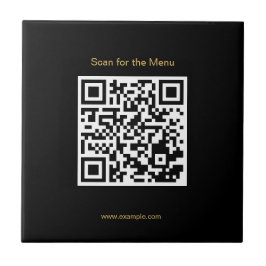 Azulejo De Cerâmica Scan for the Menu Stylish QR Code Ceramic Tile