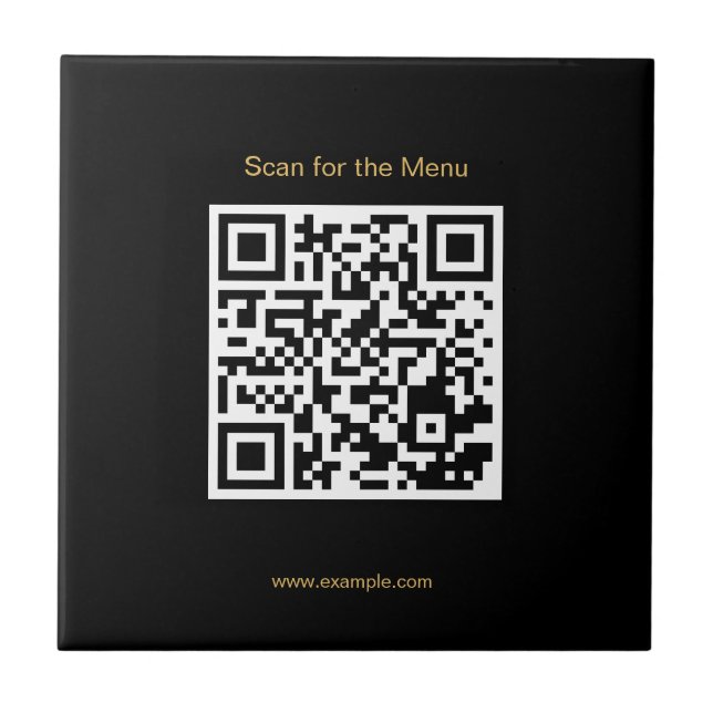 Azulejo De Cerâmica Scan for the Menu Stylish QR Code Ceramic Tile (Frente)