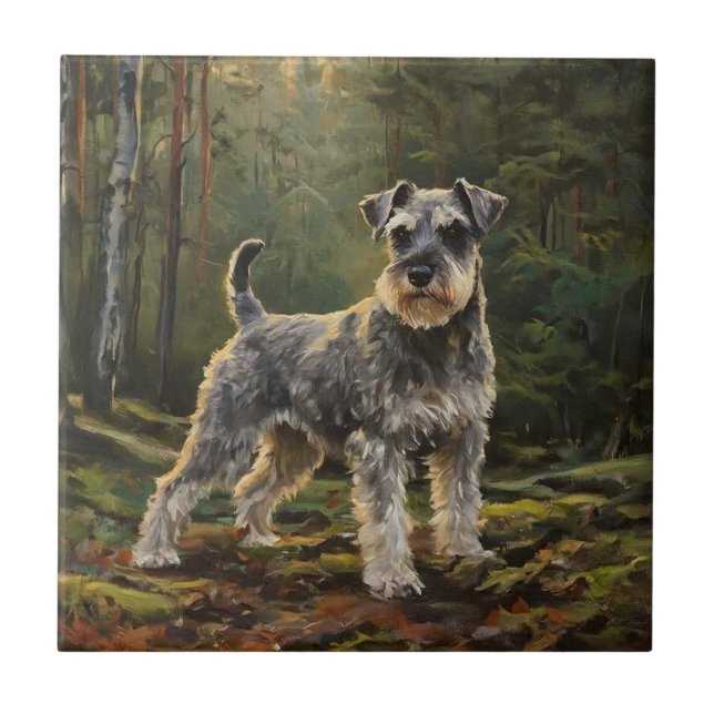 Azulejo De Cerâmica Schnauzer  (Frente)
