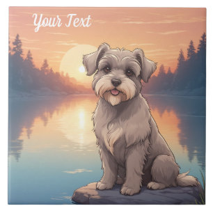 Azulejo De Cerâmica Schnauzer por Lago