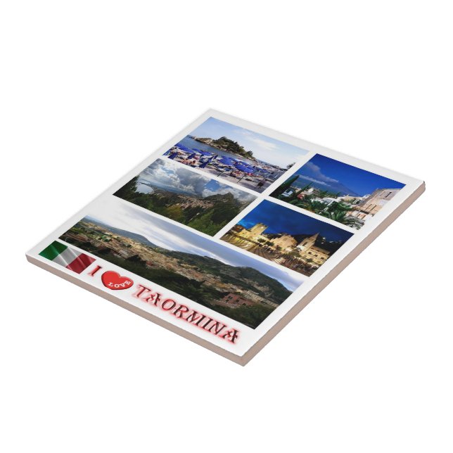 Azulejo De Cerâmica SCL059 TAORMINA, Eu Amo, Mosaico Sicília, (Lateral)