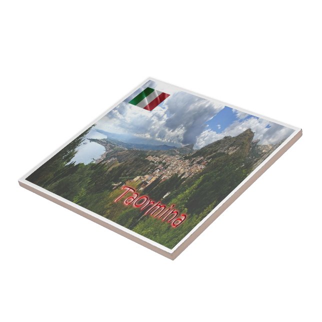 Azulejo De Cerâmica SCL066 TAORMINA, Vista aérea, Sicília, (Lateral)