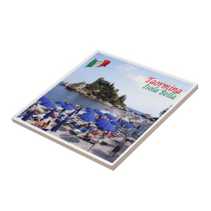 Azulejo De Cerâmica SCL067 TAORMINA, Isola Bella, Sicília,