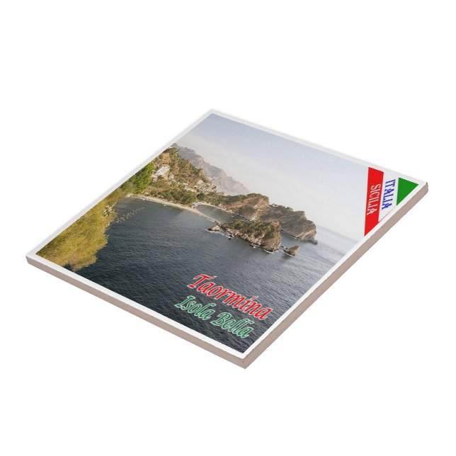 Azulejo De Cerâmica SCL068 TAORMINA, Isola Bella, Sicília, (Lateral)