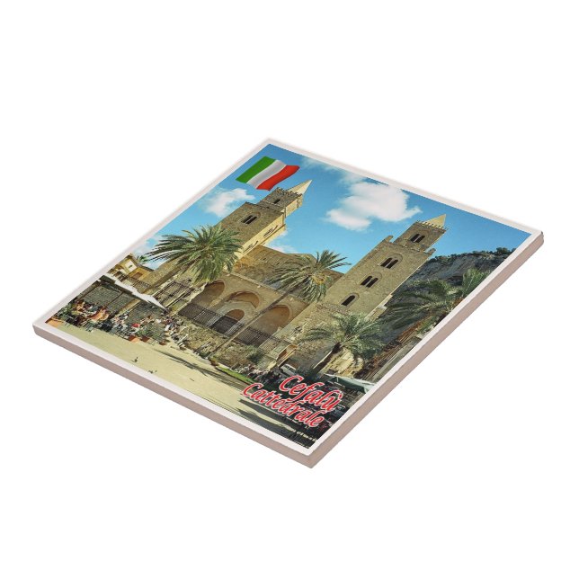 Azulejo De Cerâmica SCL085 Catedral de CEFALU, Sicília, Itália, (Lateral)