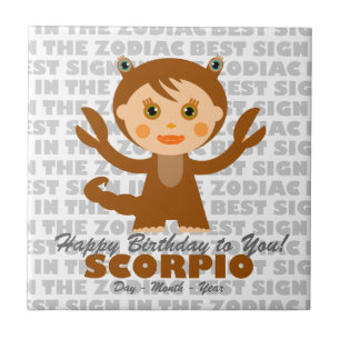 Azulejo De Cerâmica Scorpio Happy Birthday