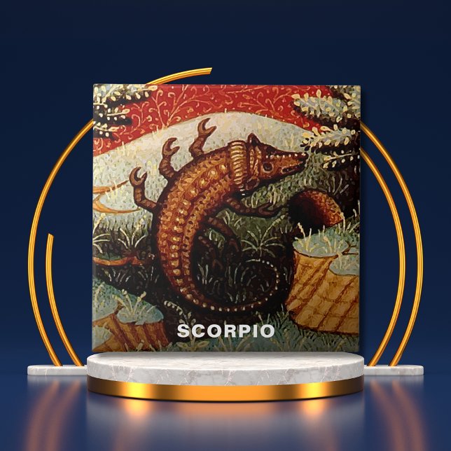 Azulejo De Cerâmica Scorpio - Sinal Escorpião Zodíaco Aniversário (Scorpio the Scorpion Zodiac Sign Birthday Ceramic Tile)