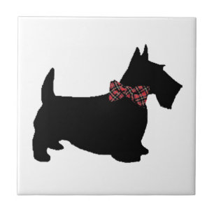 Azulejo De Cerâmica Scottie Dog em Xadrez Arco Tie