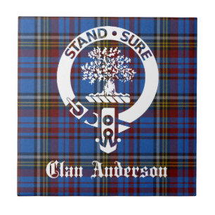 Azulejo De Cerâmica Scottish Clan Anderson Crest & Tartan