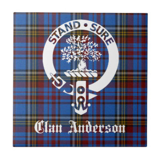 Azulejo De Cerâmica Scottish Clan Anderson Crest & Tartan