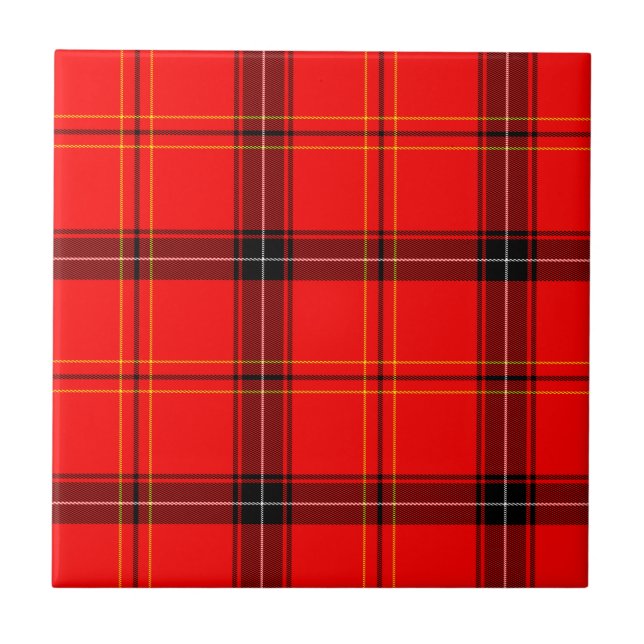 Azulejo De Cerâmica Scottish Red Tartan (Frente)