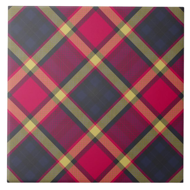 Azulejo de cerâmica - Scottish Tartan (Frente)