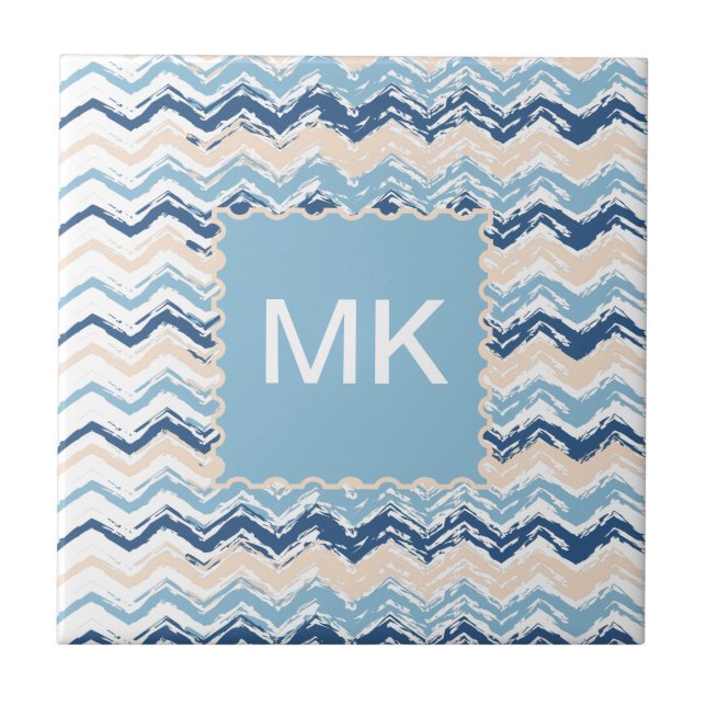 Azulejo De Cerâmica Scribble ZigZag na costa (Frente)