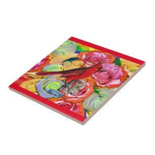 Azulejo De Cerâmica SDCs Red(Cardinal Rosas) azulejo©️ 2024