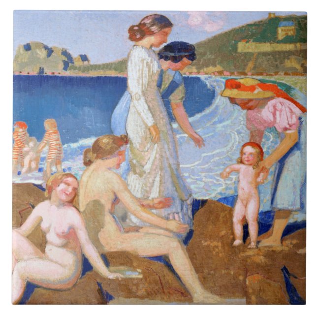 Azulejo De Cerâmica Sea Bathing, Maurice Denis (Frente)