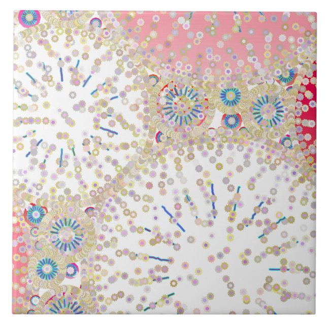 Azulejo De Cerâmica "Sea Life" abstrato impressão (Frente)