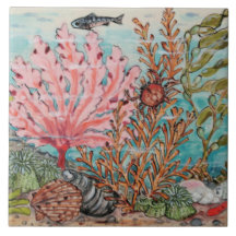 Sea Life Crab Coral Fish Marine Beach Mural Pc#2