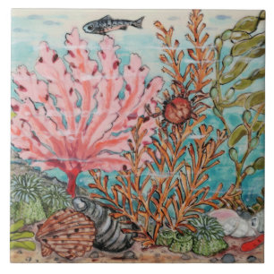 Azulejo De Cerâmica Sea Life Crab Coral Fish Marine Beach Mural Pc#2