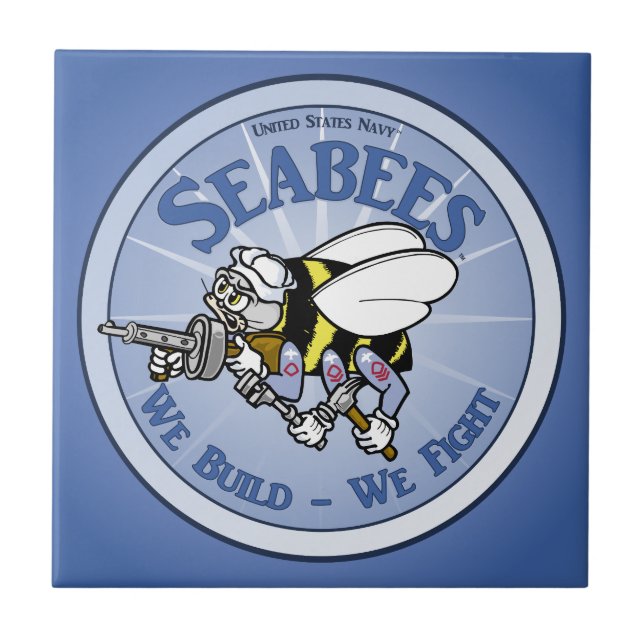 Azulejo De Cerâmica Seabees do marinho (Frente)