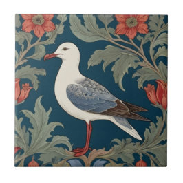 Azulejo De Cerâmica Seagull William Morris estilo Left Sea Marine Pird