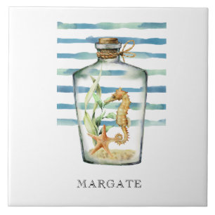 Azulejo De Cerâmica SEAHORSE de aquarela em Barrafa Beach MARGATE