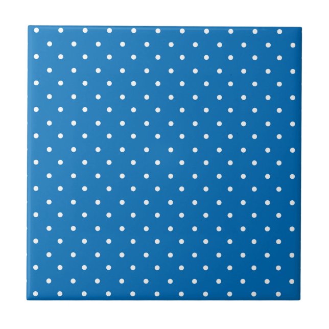 Azulejo De Cerâmica Seamless blue background polka dot pattern  (Frente)