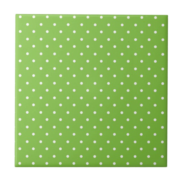 Azulejo De Cerâmica Seamless  bright lime polka dot pattern  (Frente)