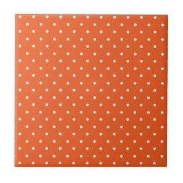 Azulejo De Cerâmica Seamless  bright orange background polka dot