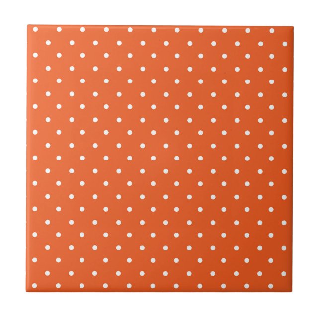 Azulejo De Cerâmica Seamless  bright orange background polka dot (Frente)