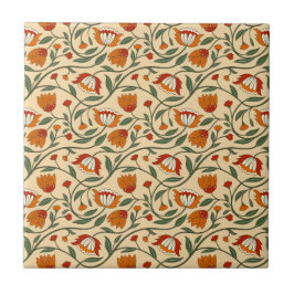 Azulejo De Cerâmica Seamless floral pattern in beige background
