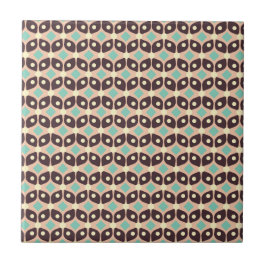 Azulejo De Cerâmica Seamless geometric pattern in dark brown leaf 