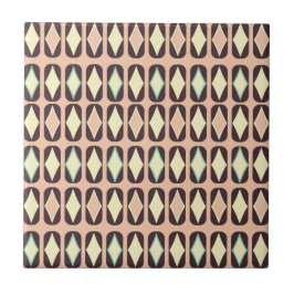 Azulejo De Cerâmica Seamless geometric pattern in dark brown leaf 