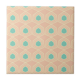 Azulejo De Cerâmica Seamless geometric pattern with teal pentagons