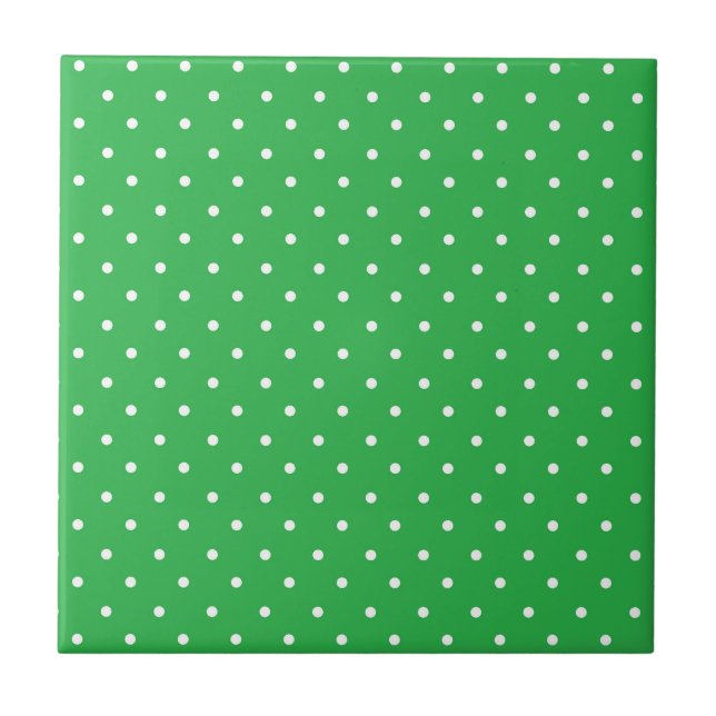 Azulejo De Cerâmica Seamless green background polka dot pattern (Frente)
