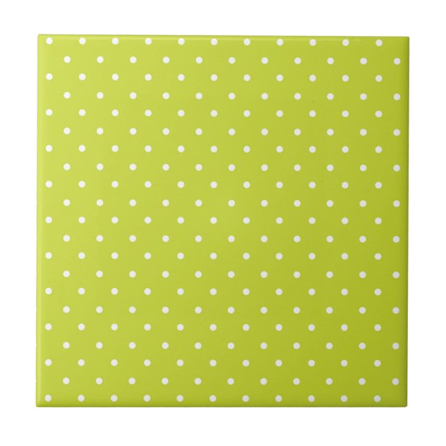 Azulejo De Cerâmica Seamless pattern  bright lime polka dot pattern (Frente)