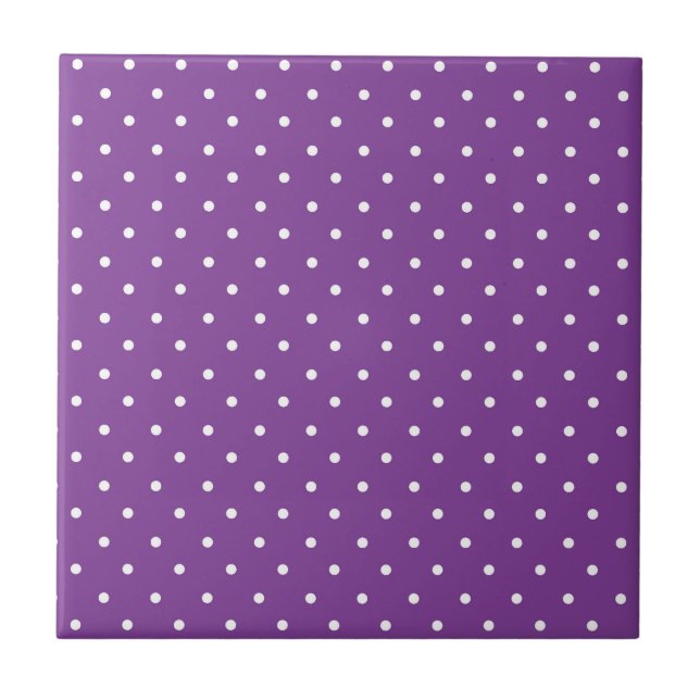 Azulejo De Cerâmica Seamless purple background polka dot pattern  (Frente)
