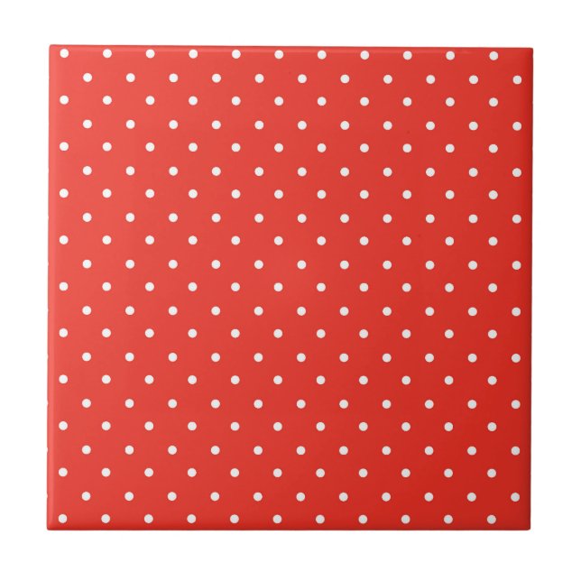 Azulejo De Cerâmica Seamless red background polka dot pattern (Frente)