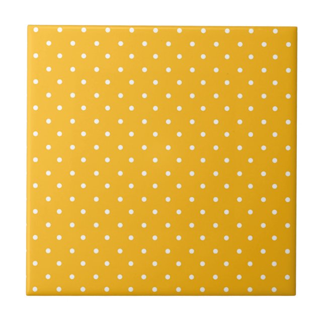 Azulejo De Cerâmica Seamless yellow-orange  polka dot  pattern  (Frente)