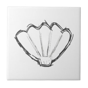 Azulejo De Cerâmica Seashell Sketch
